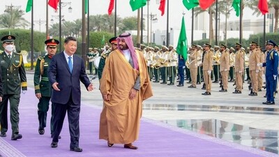 Chinese President Xi Jinping and Saudi Crown Prince Mohammed bin Salman discussed improving relations and supporting talks between Saudi Arabia and Iran during. (Reuters)