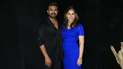 Ram Charan's wife Upasana Konidela flaunts baby bump in gorgeous blue dress. (HT Photo/Varinder Chawla) Ram Charan's wife Upasana Konidela flaunts baby bump in gorgeous blue dress. (HT Photo/Varinder Chawla)