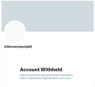 BBC News' Punjabi language Twitter account was 'withheld' on Tuesday amid the hunt to capture Khalistani separatist and Punjab Waris De chief Amritpal Singh.