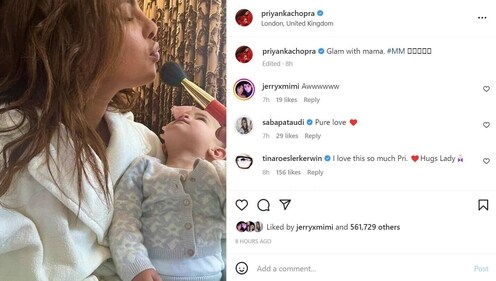Priyanka Chopra shared a new picture with Malti on Instagram. Priyanka Chopra shared a new picture with Malti on Instagram.