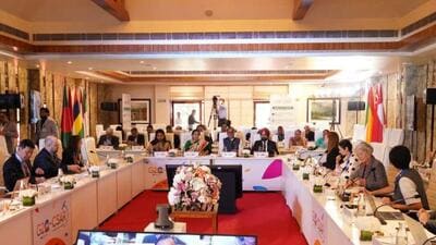 Over 51 delegates from 17 nations are participating in G20 Chief Science Advisers roundtable meet in Ramnagar. (HT photos)