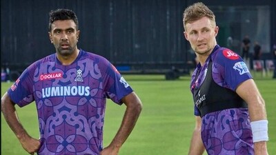 Ashwin and Joe Root in RR's practice session (RR)