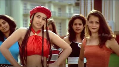 Dia Mirza (right most), with Mink (in red) in the Jumbalakka video. Dia Mirza (right most), with Mink (in red) in the Jumbalakka video.