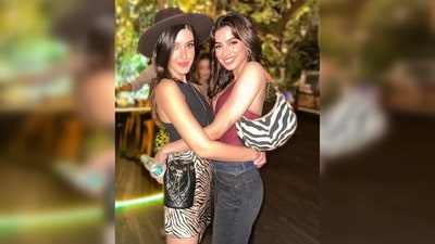 Khushi Kapoor, on the other hand, rocked the street look in a maroon halter bodysuit featuring a plunging neckline and charcoal straight-cut denim. (Instagram/@shanayakapoor02) Khushi Kapoor, on the other hand, rocked the street look in a maroon halter bodysuit featuring a plunging neckline and charcoal straight-cut denim. (Instagram/@shanayakapoor02)