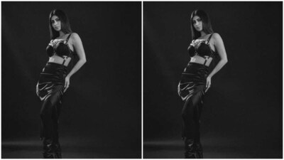 Mouni played muse to fashion designer Nidhi Kurda Khurana and picked an all-leather ensemble from the shelves of the designer.&nbsp; (Instagram/@imouniroy)