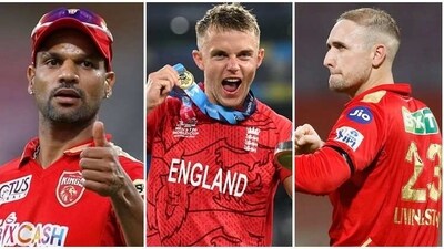 Shikhar Dhawan, Sam Curran, and Liam Livingstone Shikhar Dhawan, Sam Curran, and Liam Livingstone