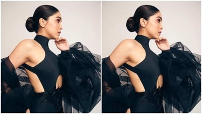Sharvari wore her tresses into a clean bun with a middle part as she posed for the pictures. (Instagram/@sharvari) Sharvari wore her tresses into a clean bun with a middle part as she posed for the pictures. (Instagram/@sharvari)