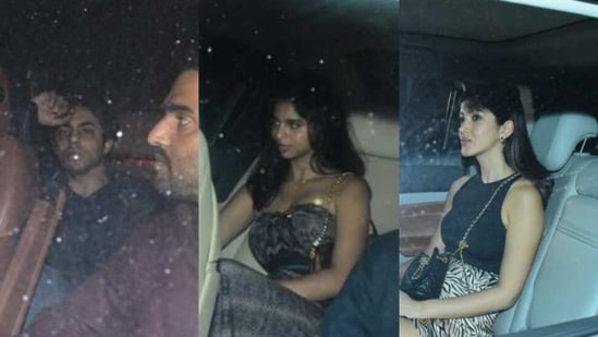 Aryan Khan, Suhana Khan and Shanaya Kapoor at Tania Shroff's birthday bash.