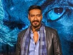 Ajay Devgn poses for photos during the trailer launch of Bholaa in Mumbai in March 2023. (PTI) Ajay Devgn poses for photos during the trailer launch of Bholaa in Mumbai in March 2023. (PTI)