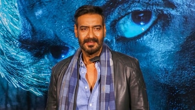Ajay Devgn poses for photos during the trailer launch of Bholaa in Mumbai in March 2023. (PTI)