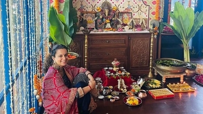 Last year on Diwali, Kangana Ranaut had shared photos from her pooja at home on Instagram. Last year on Diwali, Kangana Ranaut had shared photos from her pooja at home on Instagram. 