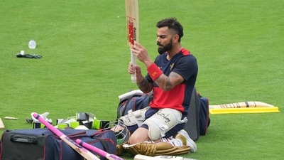 Bengaluru: Royal Challengers Bangalore player Virat Kohli at a practice session during RCB Unbox event, at Chinnaswamy Stadium in Bengaluru, Sunday, March 26, 2023. (PTI Photo/Shailendra Bhojak)(PTI03_26_2023_000267A) (PTI) Bengaluru: Royal Challengers Bangalore player Virat Kohli at a practice session during RCB Unbox event, at Chinnaswamy Stadium in Bengaluru, Sunday, March 26, 2023. (PTI Photo/Shailendra Bhojak)(PTI03_26_2023_000267A) (PTI)