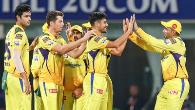 Mukesh Choudhary of the Chennai Superkings celebrates with teammates (PTI) Mukesh Choudhary of the Chennai Superkings celebrates with teammates (PTI)