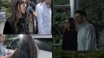 AAP MP Raghav Chadha was seen picking up Parineeti Chopra from Delhi airport on Wednesday. AAP MP Raghav Chadha was seen picking up Parineeti Chopra from Delhi airport on Wednesday.