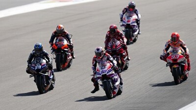 A still from the Portugal Motorcycle Grand Prix, at the Algarve International circuit near Portimao, Portugal, Sunday, March 26, 2023. (AP Photo/Jose Breton) (AP) A still from the Portugal Motorcycle Grand Prix, at the Algarve International circuit near Portimao, Portugal, Sunday, March 26, 2023. (AP Photo/Jose Breton) (AP)