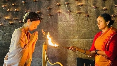 On Ram Navami, Kangana Ranaut visited the Linga Bhairavi temple and the shared photos. (All pics: Kangana Ranaut/ Instagram) On Ram Navami, Kangana Ranaut visited the Linga Bhairavi temple and the shared photos. (All pics: Kangana Ranaut/ Instagram)
