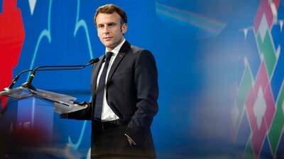 France's President Emmanuel Macron announced water crisis plan. (AFP)