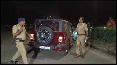 The driver of the Mahindra Thar was arrested. He escaped with injuries, while his 25-year-old friend, a father of two, was flung out of the car, leading to fatal injuries. (HT Photo) The driver of the Mahindra Thar was arrested. He escaped with injuries, while his 25-year-old friend, a father of two, was flung out of the car, leading to fatal injuries. (HT Photo)