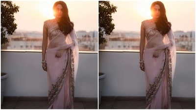 Assisted by makeup artist Shraddha Mishra, Sobhita decked up in nude eyeshadow, black eyeliner, mascara-laden eyelashes, drawn eyebrows, contoured cheeks and a shade of nude lipstick. (Instagram/@sobhitad) Assisted by makeup artist Shraddha Mishra, Sobhita decked up in nude eyeshadow, black eyeliner, mascara-laden eyelashes, drawn eyebrows, contoured cheeks and a shade of nude lipstick. (Instagram/@sobhitad)