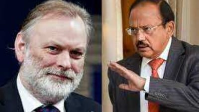 UK National Security Advisor Tim Barrows meets Indian NSA Ajit Doval today. UK National Security Advisor Tim Barrows meets Indian NSA Ajit Doval today.