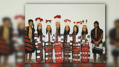 Mizoram's traditional costume is a stunning combination of brightly coloured fabrics, intricate embroidery, and handwoven fabrics. (Instagram/@_chhuantei_) Mizoram's traditional costume is a stunning combination of brightly coloured fabrics, intricate embroidery, and handwoven fabrics. (Instagram/@_chhuantei_)