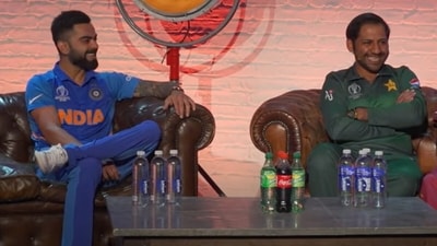Remember that moment between Sarfaraz Ahmed and Virat Kohli during the 2019 World Cup? (ICC/Screengrab) Remember that moment between Sarfaraz Ahmed and Virat Kohli during the 2019 World Cup? (ICC/Screengrab)