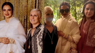 Rekha with designer Maria Grazia Chiuri and The Maharani Of Baroda Radhikaraje Gaekwad. Rekha with designer Maria Grazia Chiuri and The Maharani Of Baroda Radhikaraje Gaekwad.