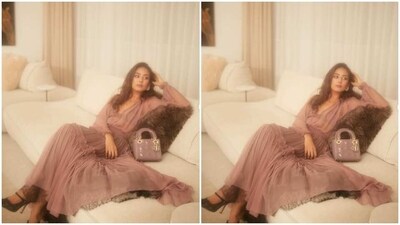 Mira played muse to fashion designer house Dior and picked a pastel gown from the shelves of the designer house.&nbsp; (Instagram/@mira.kapoor)