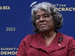 UN Security Council: US Ambassador to the UN Linda Thomas-Greenfield is seen, UN Security Council: US Ambassador to the UN Linda Thomas-Greenfield is seen,