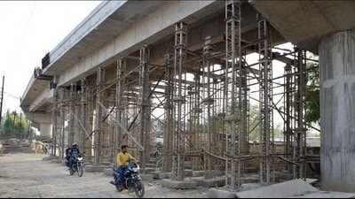 An under-construction ROB in Prayagraj. (HT file photo)
