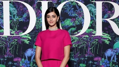 Ananya Panday wore a pink outfit with black shoes for the Dior show. Ananya Panday wore a pink outfit with black shoes for the Dior show. 
