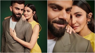 Virat styled it with matching straight-fitted pants, black socks, white lace-up sneakers, a luxurious watch, his signature rugged beard, and a messy hairdo. (Instagram) Virat styled it with matching straight-fitted pants, black socks, white lace-up sneakers, a luxurious watch, his signature rugged beard, and a messy hairdo. (Instagram)