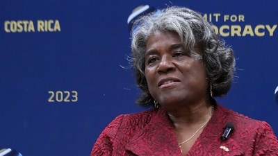 UN Security Council: US Ambassador to the UN Linda Thomas-Greenfield is seen, (AFP) UN Security Council: US Ambassador to the UN Linda Thomas-Greenfield is seen, (AFP)