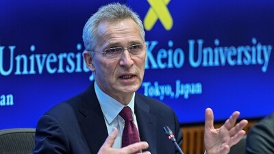 NATO General Secretary, Jens Stoltenberg at a NATO meet. (AFP)
