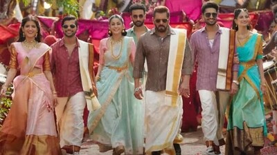Salman Khan and others in a still from Bathukamma song.