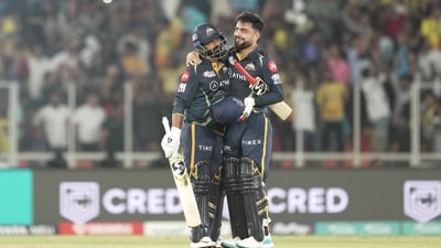 While CSK clawed back some momentum between the 16th and 18th overs, Rashid Khan and Rahul Tewatia took GT over the line. (PTI) While CSK clawed back some momentum between the 16th and 18th overs, Rashid Khan and Rahul Tewatia took GT over the line. (PTI)