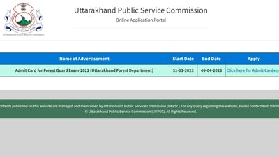 UKPSC Forest Guard admit card 2023 released at ukpsc.net.in