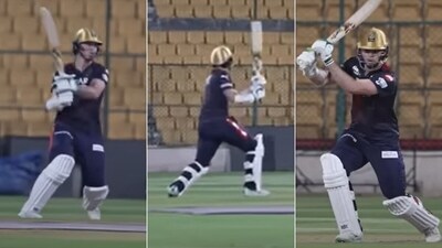 RCB's replacement player Michael Bracewell lit up the Chinnaswamy Stadium. (RCB/Screengrab)