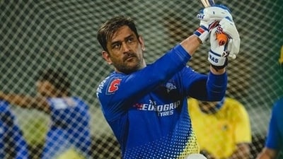 MS Dhoni goes big in the nets ahead of IPL 2023 opener. (CSK/Twitter) MS Dhoni goes big in the nets ahead of IPL 2023 opener. (CSK/Twitter)