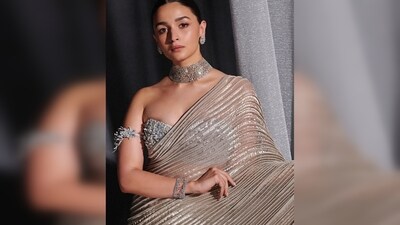 Alia Bhatt's saree was no ordinary. It is a custom-made saree by Vaishali S, a couture brand from Mumbai. (Instagram/@aliaabhatt) Alia Bhatt's saree was no ordinary. It is a custom-made saree by Vaishali S, a couture brand from Mumbai. (Instagram/@aliaabhatt)
