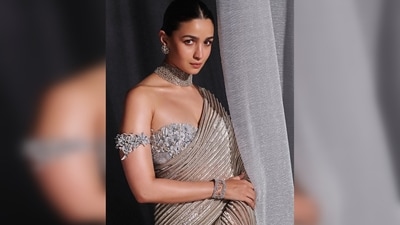 Alia Bhatt dazzled in a diamond jewellery set that comprises a choker necklace and stud earrings. (Instagram/@aliaabhatt) Alia Bhatt dazzled in a diamond jewellery set that comprises a choker necklace and stud earrings. (Instagram/@aliaabhatt)