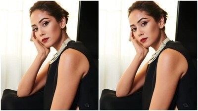 Mira, assisted by makeup artist Richard Joseph, decked up in nude eyeshadow, black einged eyeliner, mascara-laden eyelashes, contoured cheeks and a shade of bright red lipstick. (Instagram/@mira.kapoor) Mira, assisted by makeup artist Richard Joseph, decked up in nude eyeshadow, black einged eyeliner, mascara-laden eyelashes, contoured cheeks and a shade of bright red lipstick. (Instagram/@mira.kapoor)