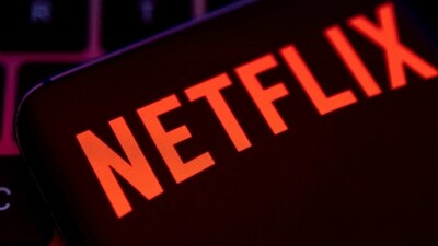 Smartphone with Netflix logo is placed on a keyboard. (REUTERS)