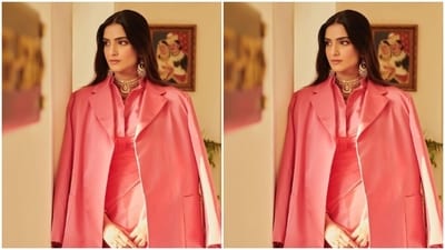 Sonam added more diva vibes to her look with an oversized pink blazer placed across her shoulders. “So excited to welcome Dior to India,” Sonam captioned her pictures. (Instagram/@sonamkapoor) Sonam added more diva vibes to her look with an oversized pink blazer placed across her shoulders. “So excited to welcome Dior to India,” Sonam captioned her pictures. (Instagram/@sonamkapoor)