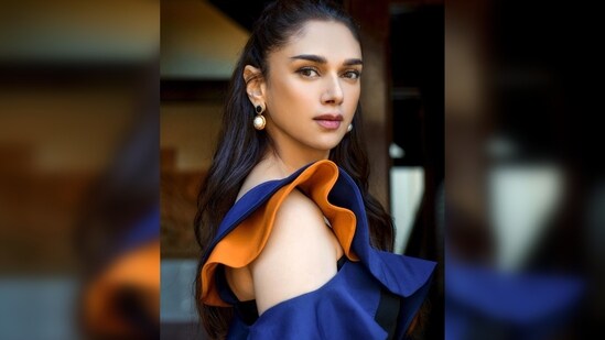It features a sweetheart neckline with flounced sleeves and a built-in belt.&nbsp;(Instagram/@aditiraohydari)