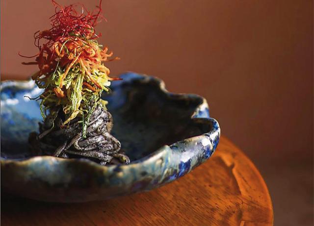 Both Inja and Ahara serve up beautifully plated food. Inja has udon noodles with khasi black sesame curry. (@injarestaurant) Both Inja and Ahara serve up beautifully plated food. Inja has udon noodles with khasi black sesame curry. (@injarestaurant)