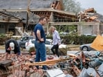 Governor Sarah Huckabee Sanders activated 100 members of the Arkansas National Guard to help local authorities respond to the damage throughout the state.&nbsp;(Getty Images via AFP)