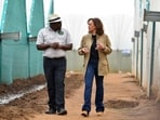 US Vice President Kamala Harris on a farm tour of Panuka Farms, in Chisamba District, Zambia.
