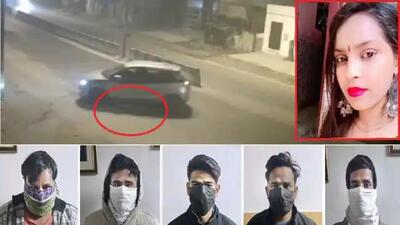 A 20- year-old woman, Anjali Kumari, was dragged for nearly 13 kilometres between Sultanpuri and Kanjhawala after being hit by a Baleno car and getting entangled in the underside during the early hours of January 1. (Hindustan) A 20- year-old woman, Anjali Kumari, was dragged for nearly 13 kilometres between Sultanpuri and Kanjhawala after being hit by a Baleno car and getting entangled in the underside during the early hours of January 1. (Hindustan)