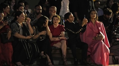 Maisie Williams and Sonam Kapoor at the Dior show in Mumbai on March 30. (AP) Maisie Williams and Sonam Kapoor at the Dior show in Mumbai on March 30. (AP)
